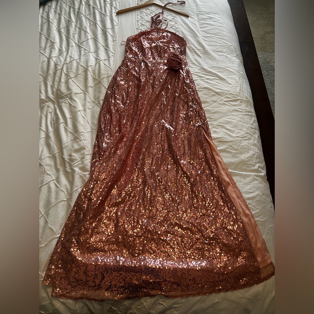 New York & Company Pink Sequin Dress